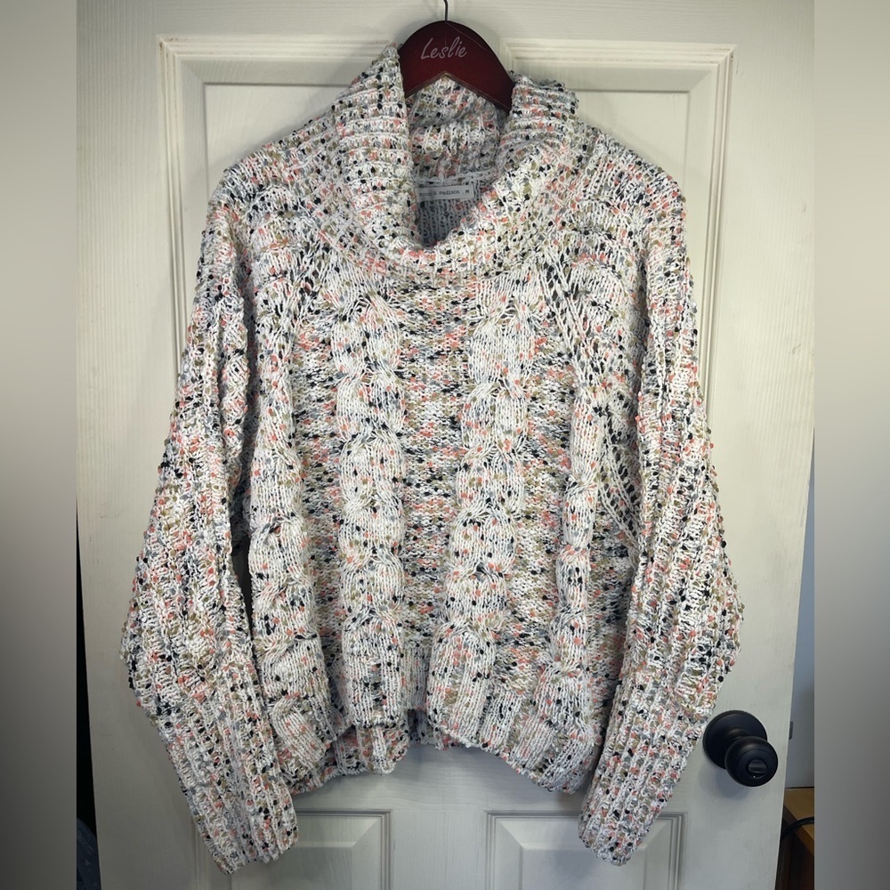 Moon and Madison long sleeve multi‎ color knitted sweater.